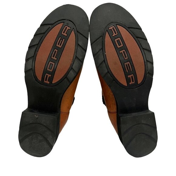 Roper Mens Brown Leather Lucas Ankle Boots US 10.5 Pull On Non Slip Comfort New - Picture 12 of 14